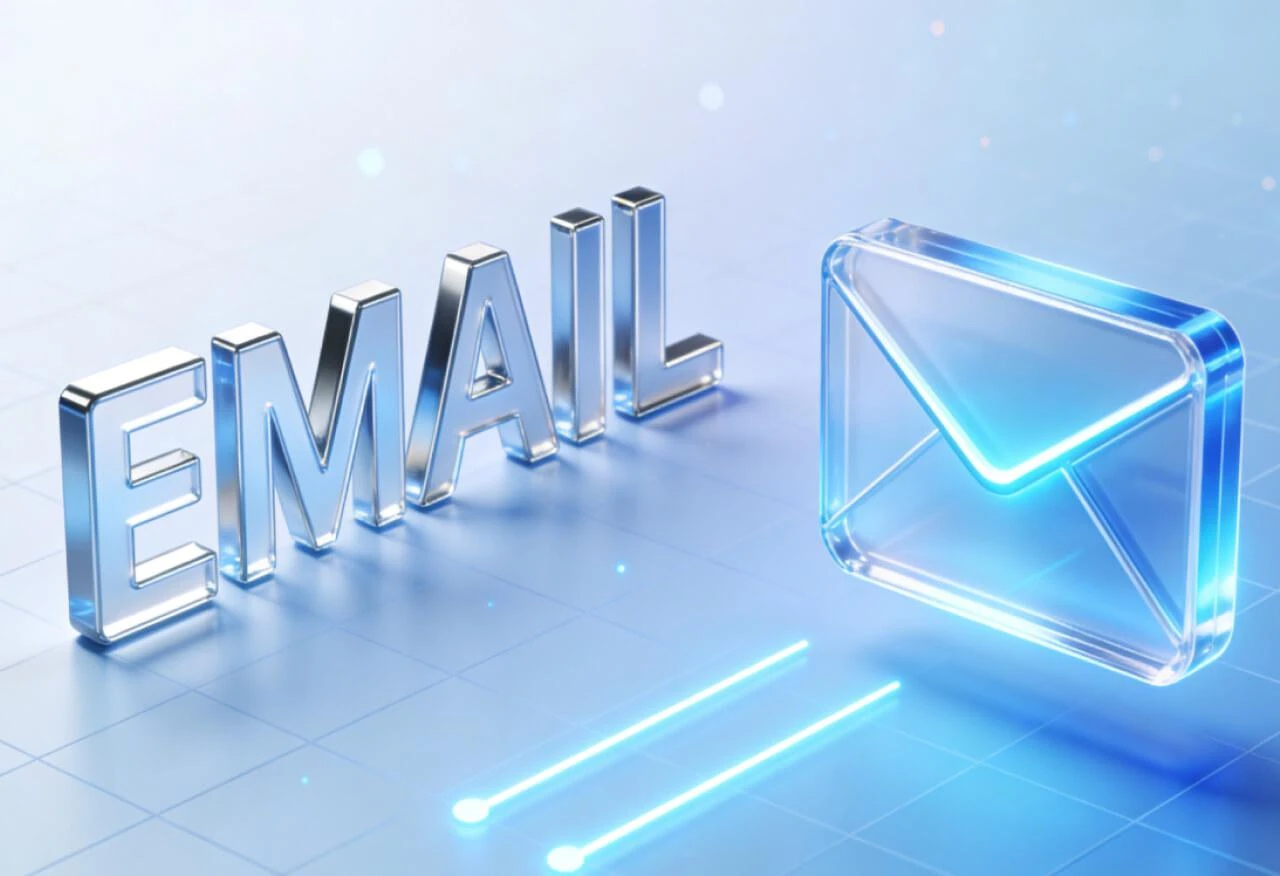 A visual representation of brand identity pillars (Mission, Vision, Values) integrated into a professional email marketing campaign designed via uSpeedo.